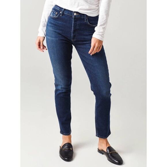 AGOLDE Nico High Rise Dark Wash Slim Leg Jeans